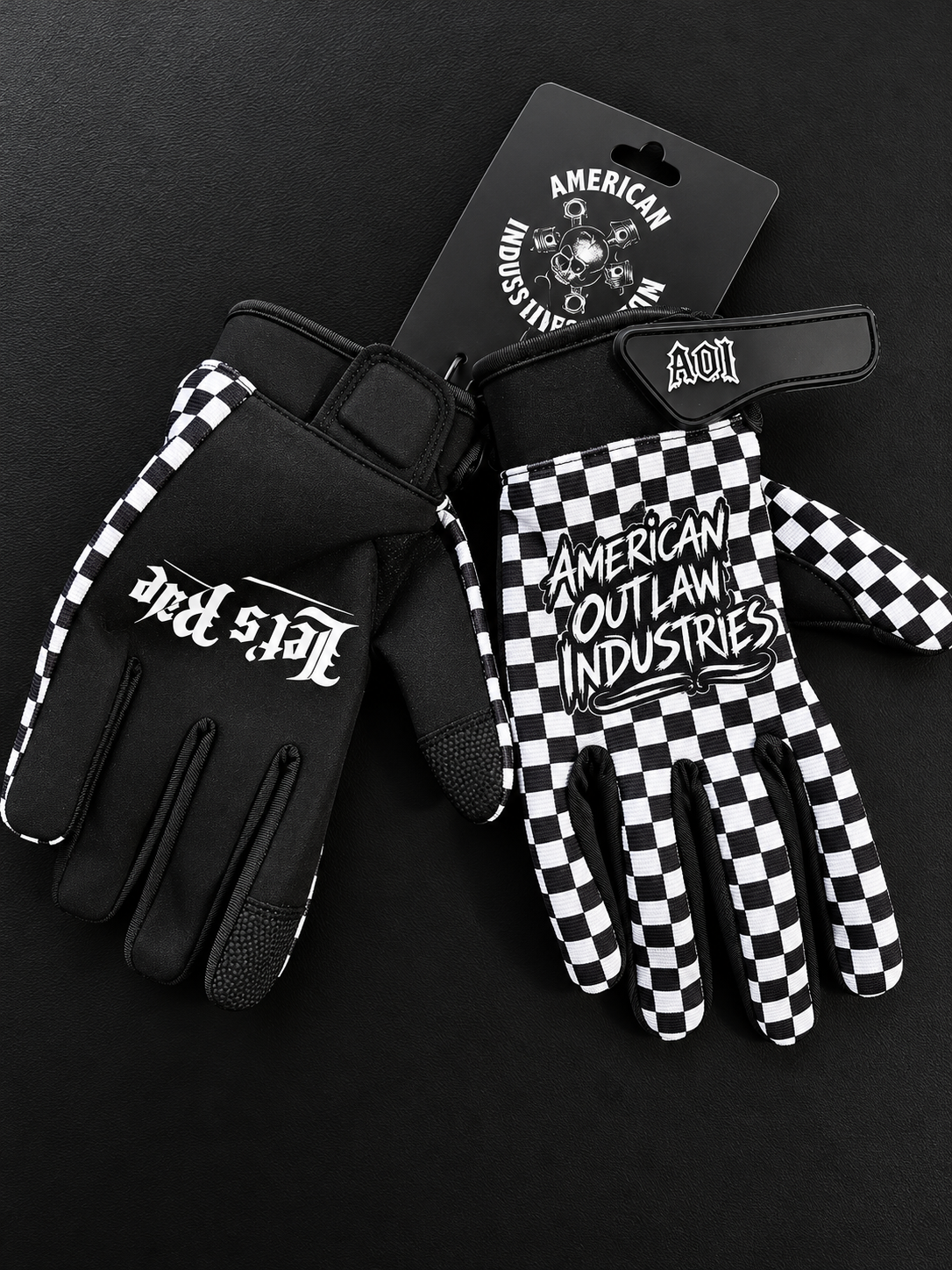 Let's Ride Checkered Gloves