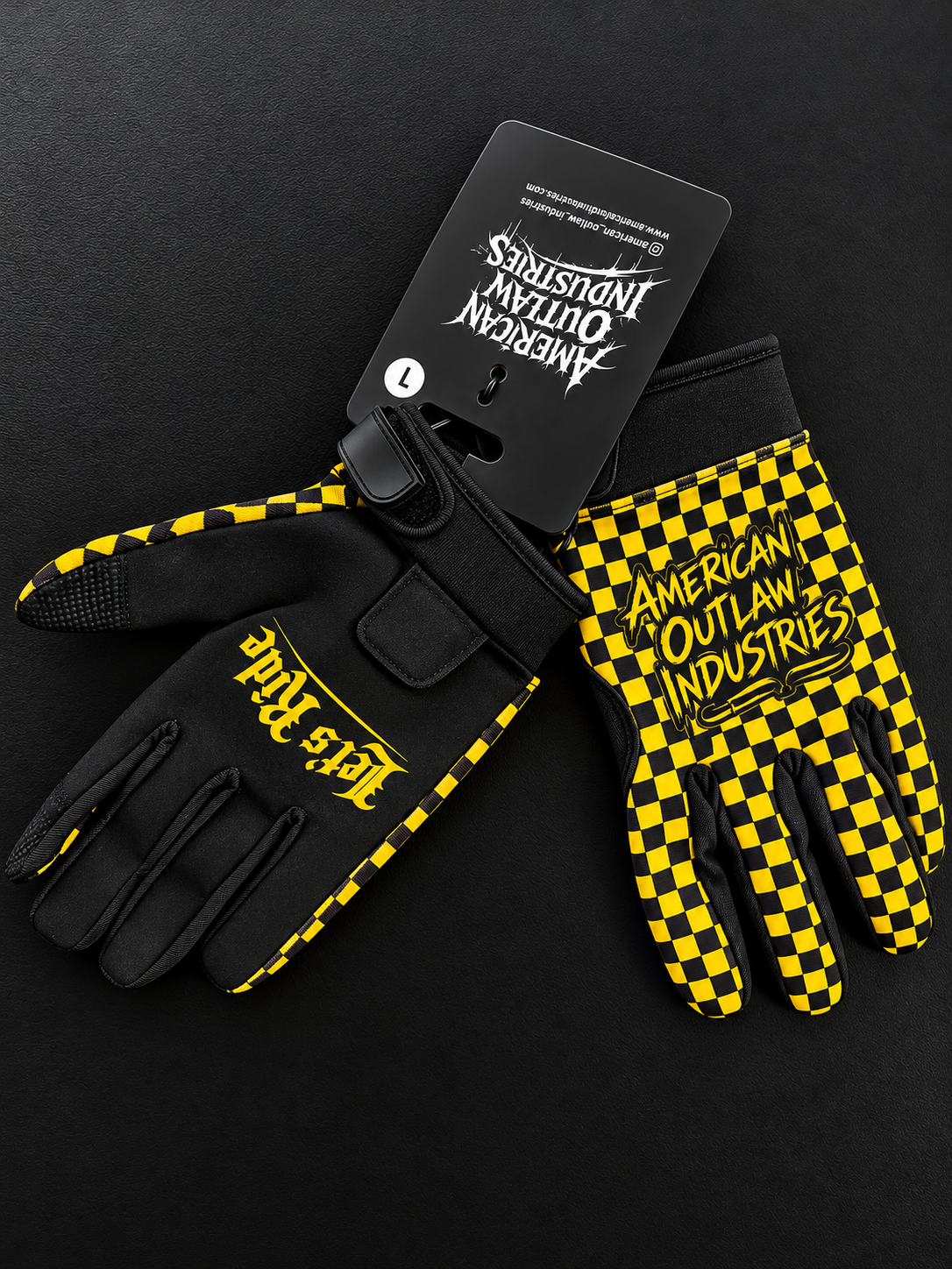 Let's Ride Checkered Gloves