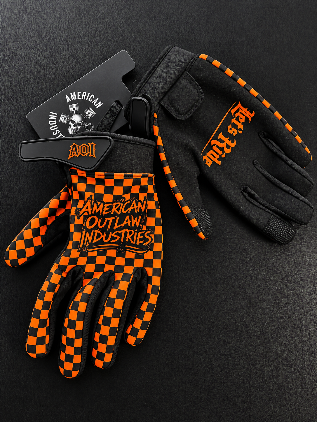 Let's Ride Checkered Gloves