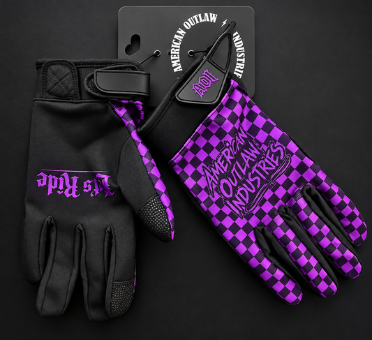 Let's Ride Checkered Gloves