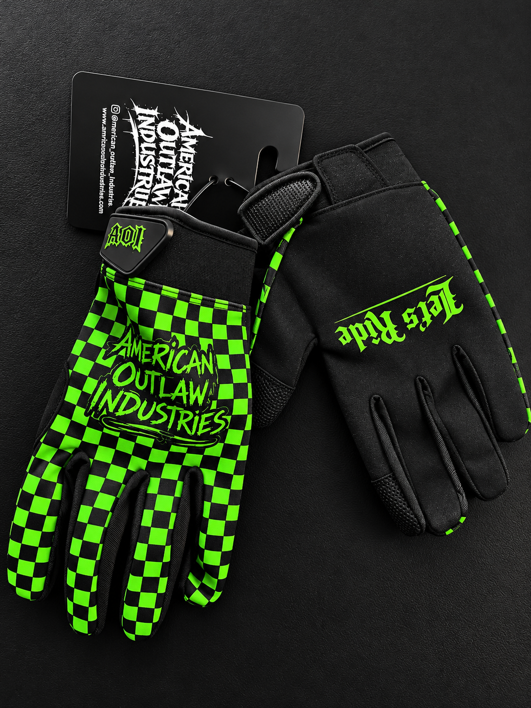 Let's Ride Checkered Gloves