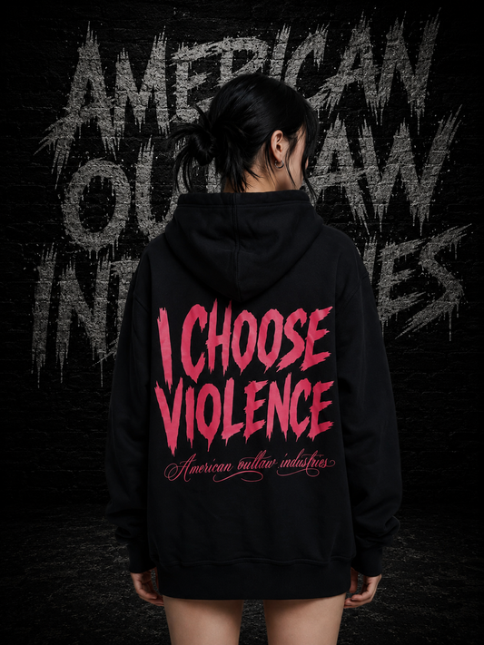 I Choose Violence Hoodie (Pink)