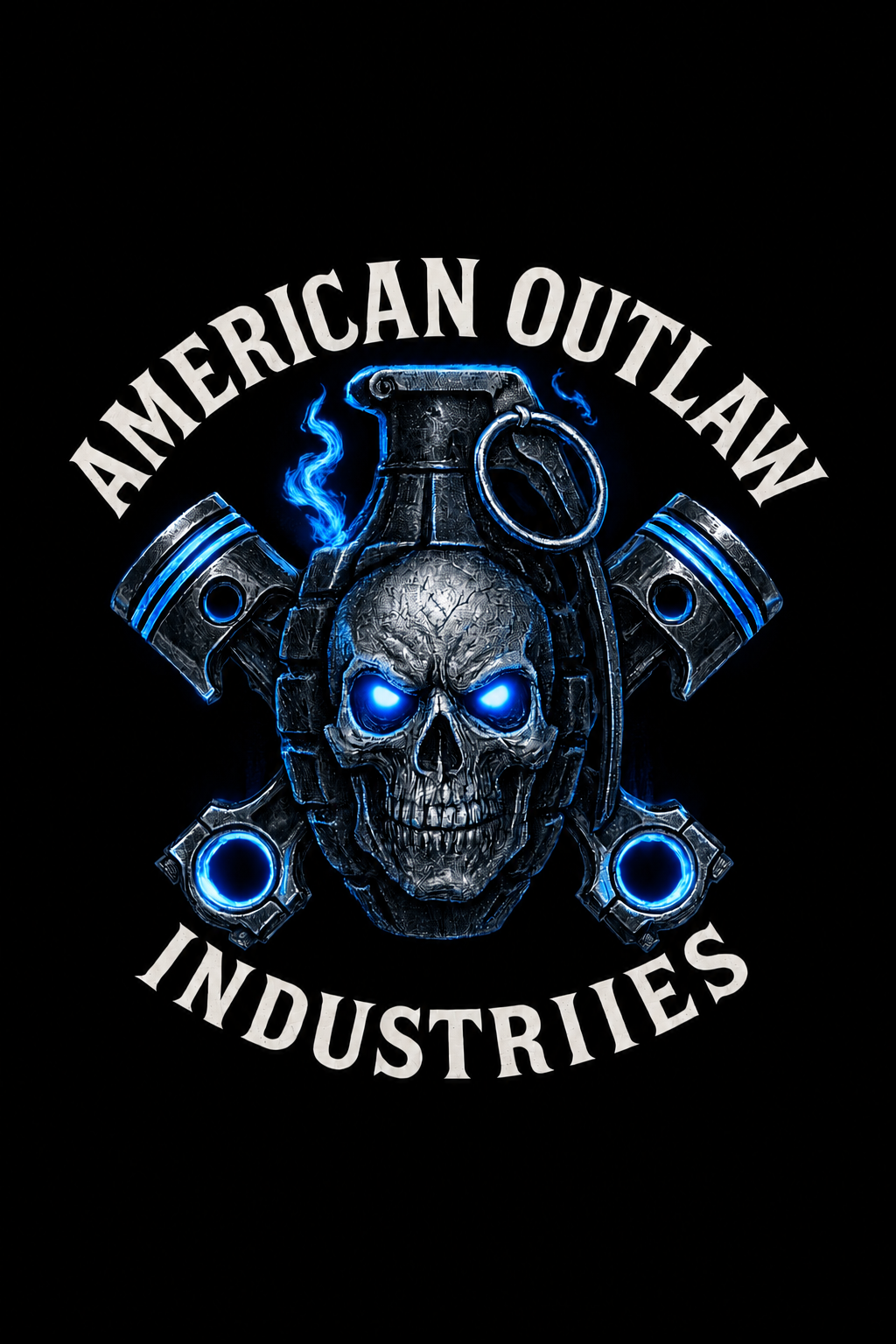 BLUE Skulls and Pistons - Kids