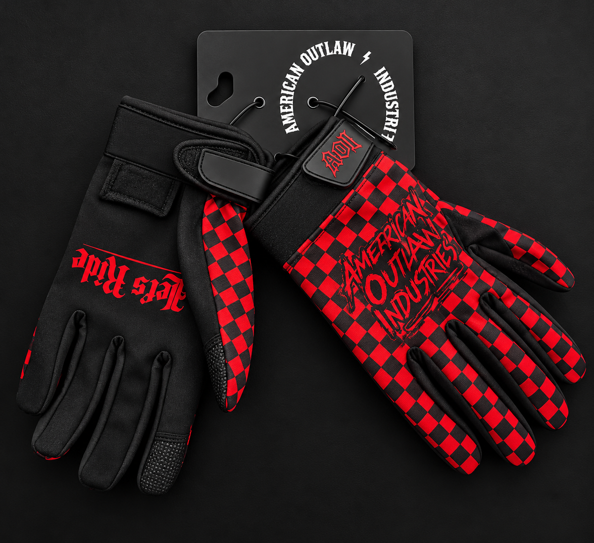Let's Ride Checkered Gloves